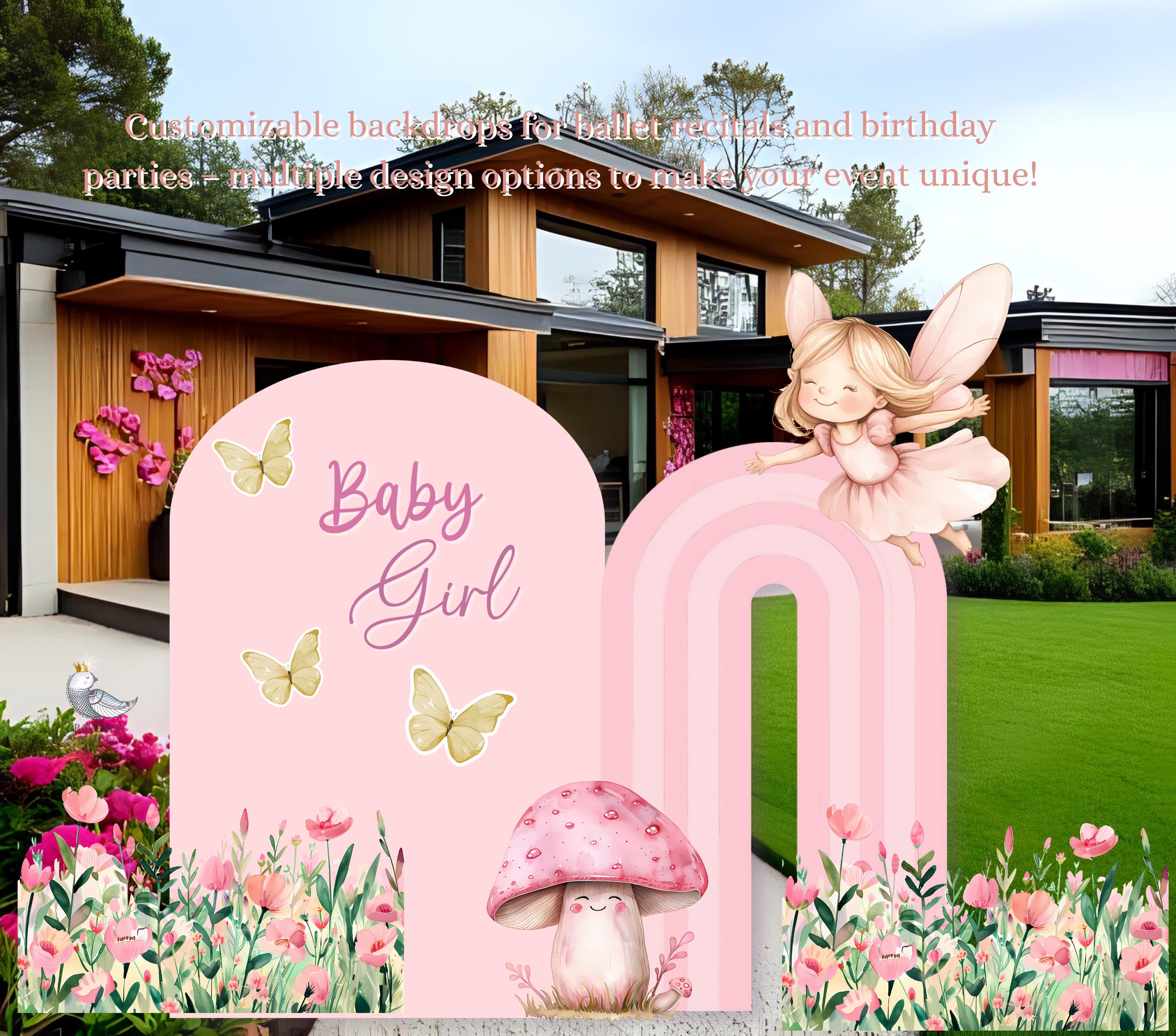 Rainbow Theme Light Pink Baby Shower Arch Backdrop Kit