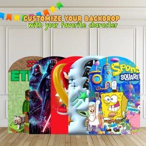 Custom Birthday Backdrop: Kids Party Decoration, Personalized Character Cutouts