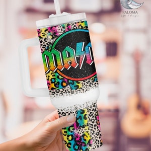 Mama Leopard Print 40oz Cup Gift Leopard Tumbler Gift Mother&#39;s Day Gift for Mom Mama 40oz Stainless Steel Tumbler with Handle