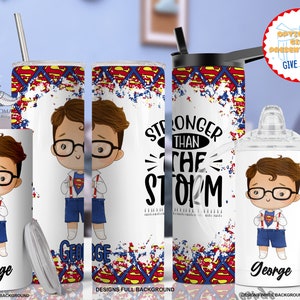 Superhero Birthday Gift Personalized Toddler Tumbler Children Water Bottle Custom Kids Thermos
