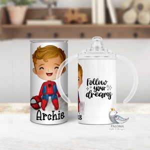 Cute Boy Spider Gift Personalized Boy Tumbler Children Cup Gift Custom Name Tumbler Toddlers Gifts