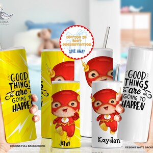 Personalized Superhero Tumbler: Comic Book Party Favor Sippy Cup