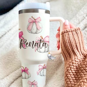 Tumbler Gift for Her Pink Gift for Besties Fall Season Tumbler 20oz 40oz Personalized Tumbler 40oz Gift