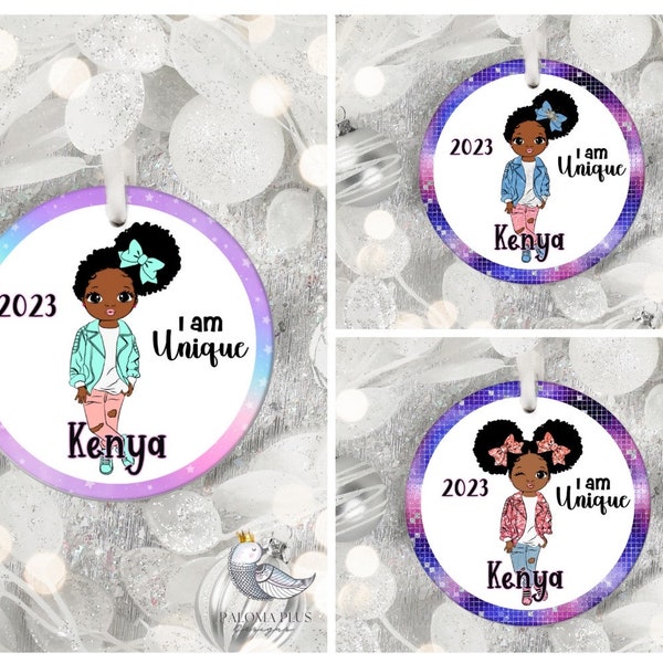 2023 Personalized Ornament|Melanin Ornaments|Motivational Ornaments|Girl Christmas Ornament|2023 Christmas Ornament|Black Girl Holiday Gift|