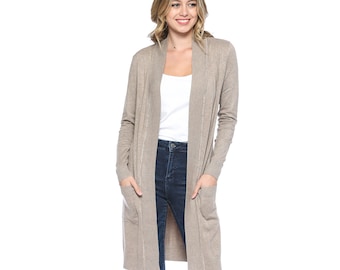 long open front cardigan sweater