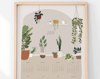 2023 Plant Lover Wall Calendar, 2023 Wall Calendar, Year at a Glance Calendar 2023, Plant Lover Illustrated Large Wall Calendar 2023