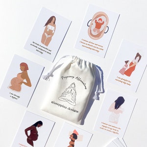 Pregnancy Gift Affirmation Cards Illustrated by Giuseppina, Pregnancy Affirmation Cards Deck for Women, Daily Self Care Positive Affirmation image 6