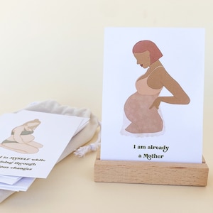 Pregnancy Gift Affirmation Cards Illustrated by Giuseppina, Pregnancy Affirmation Cards Deck for Women, Daily Self Care Positive Affirmation image 1