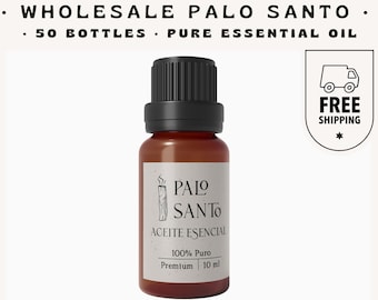 Wholesale PALO SANTO Essential Oil Ethically Sourced From Peru 100% Pure - 50 Bottles Highest Quality Palo Santo Essential Oil  - 10 ml