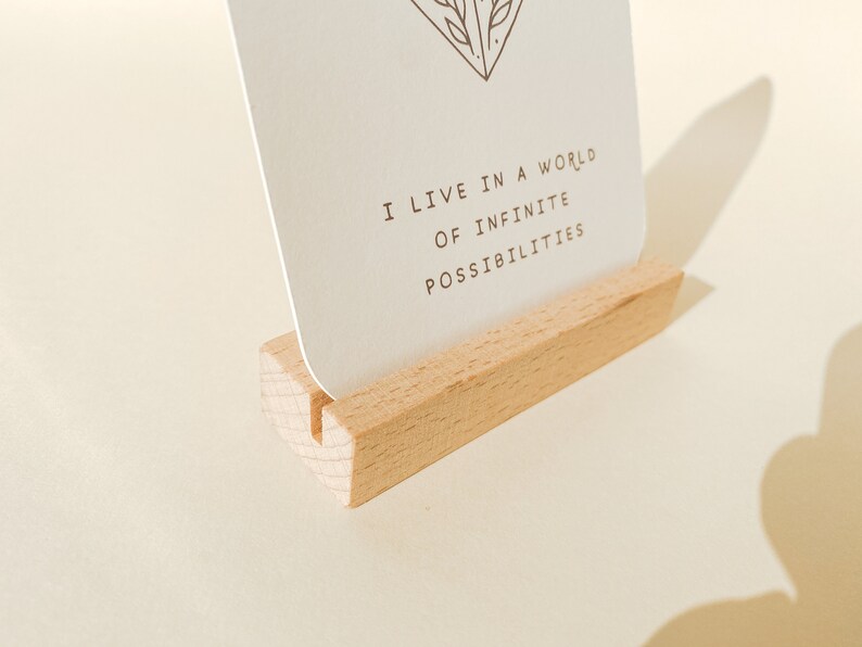 Wooden Card Holder for Affirmation Cards Natural Wood Stand Etsy