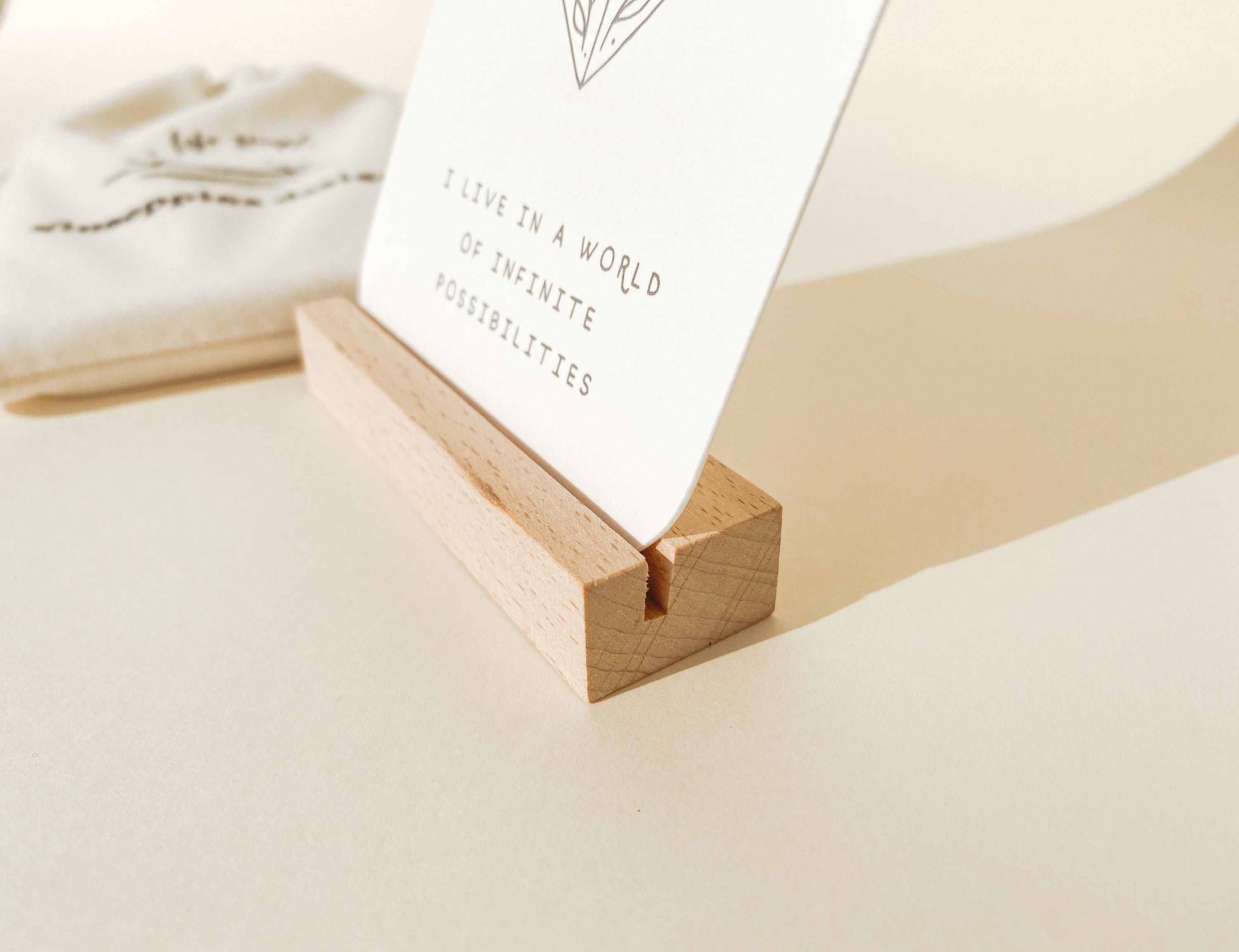 Wooden Card Holder for Affirmation Cards Natural Wood Stand Etsy Australia