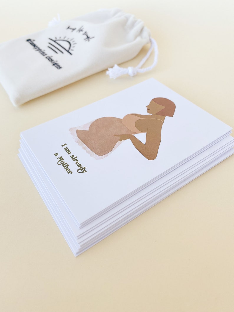 Pregnancy Gift Affirmation Cards Illustrated by Giuseppina, Pregnancy Affirmation Cards Deck for Women, Daily Self Care Positive Affirmation image 10