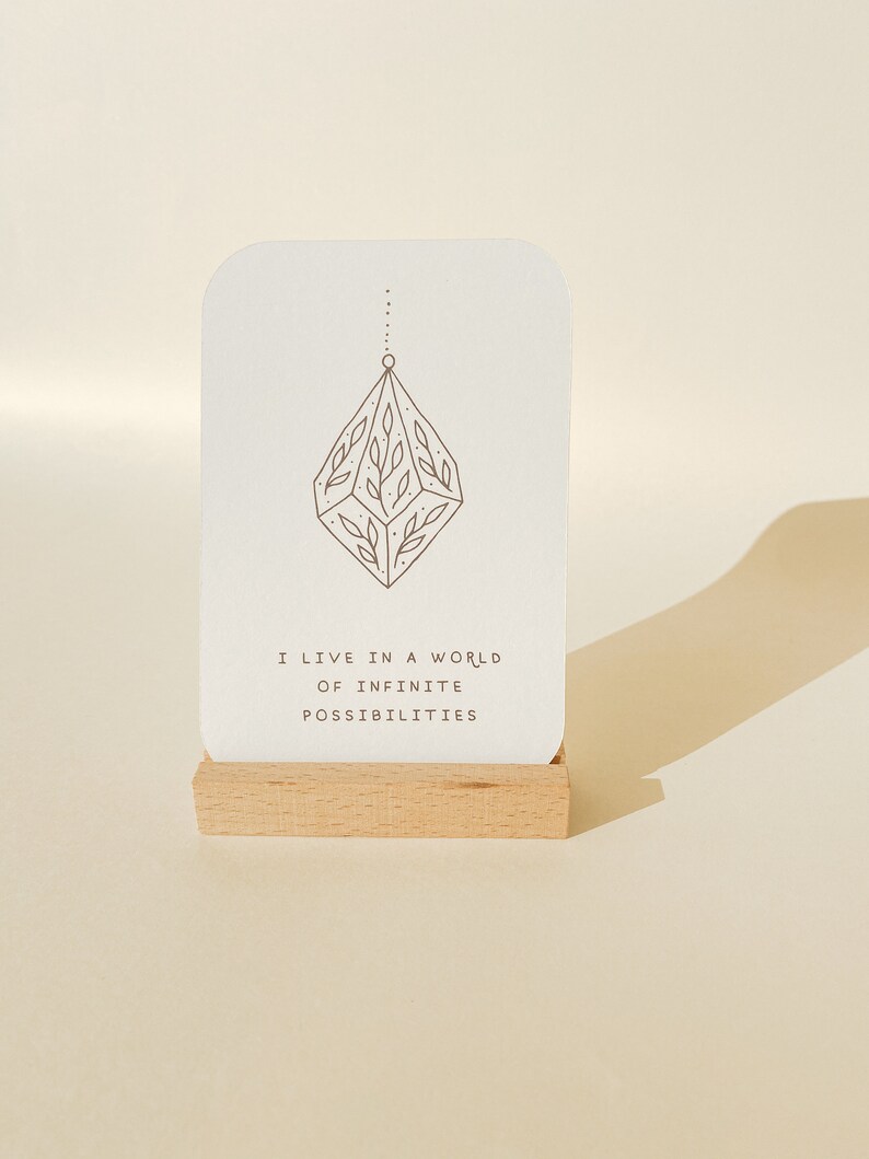 Wooden Card Holder for Affirmation Cards Natural Wood Stand Etsy