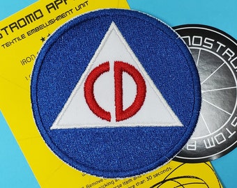 Parche bordado con insignia de Defensa Civil de EE. UU. de 3", para planchar o usar con velcro. ¡Fabricado por nuestra tienda en EE. UU.!