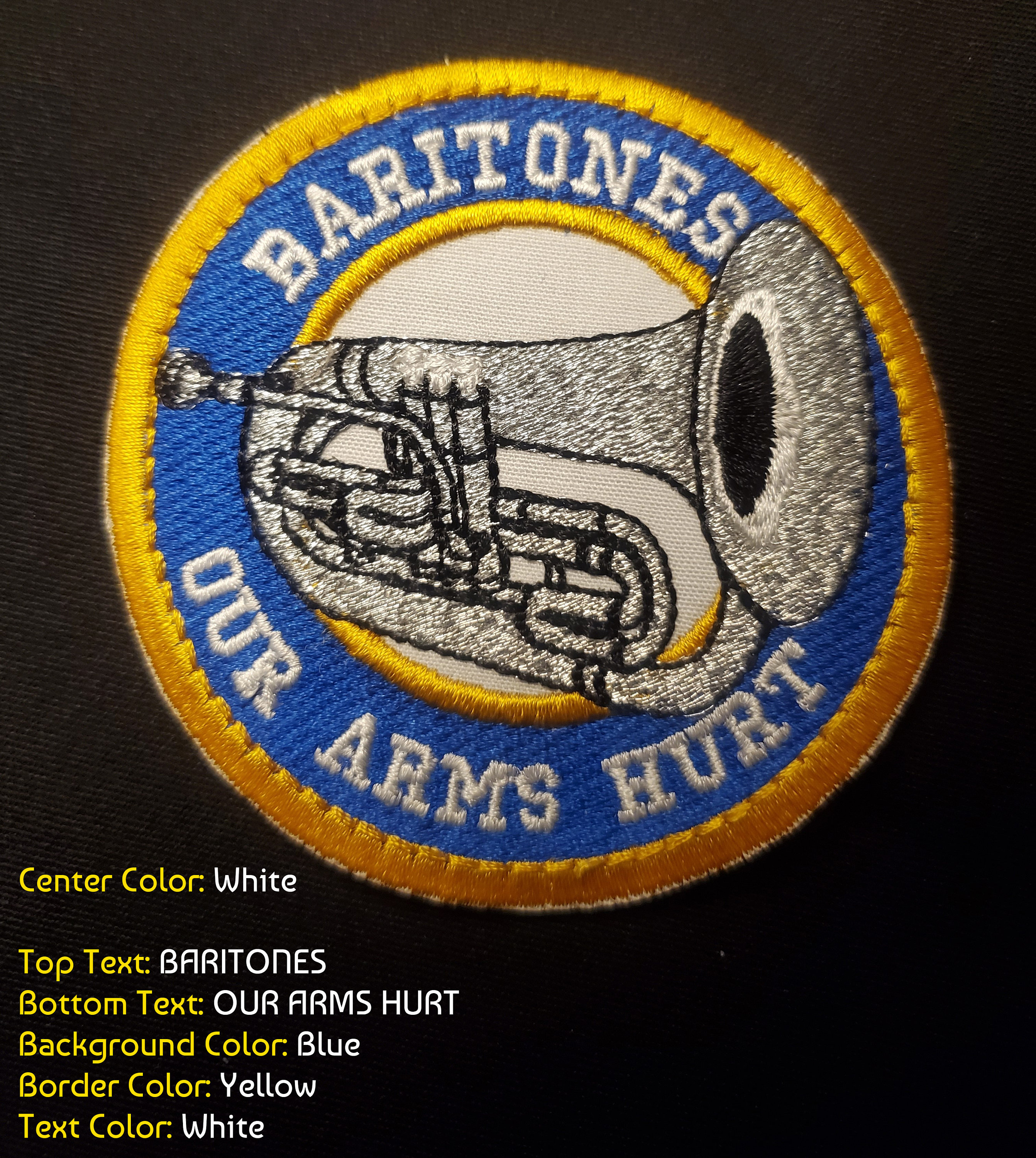 CUSTOMIZABLE Baritone Embroidered Patch 3