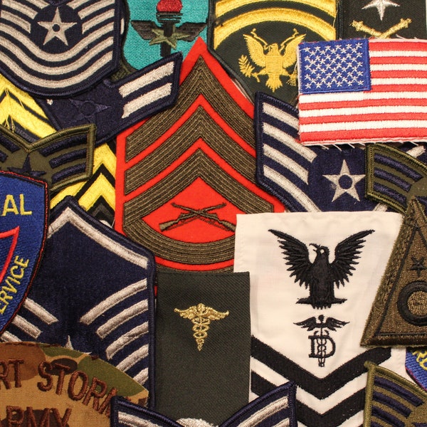 PATCHBOMB PACK Military Embroidered Patches Vintage Mystery Box