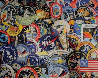 PATCHBOMB PACK NASA Embroidered Space Mission Patches Borderless- Mystery Box - Random Assortment