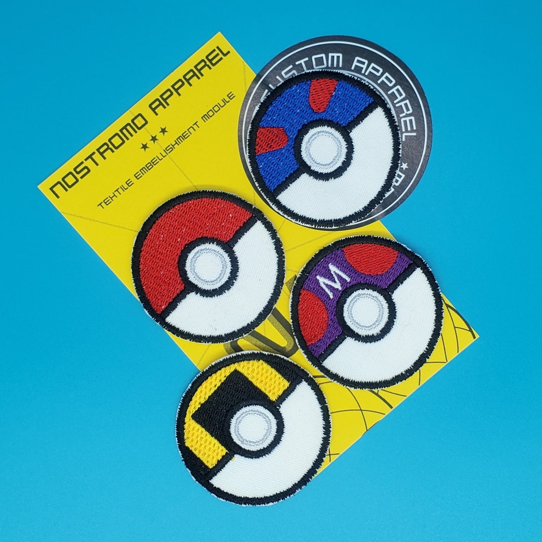 Video Game Embroidered Patch Pokemon Pokeball Retro Vintage Etsy
