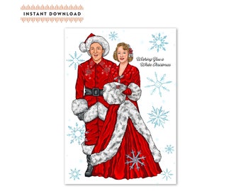 White Christmas Movie Greeting Card – Bing Crosby, Rosemary Clooney (Digital Download) Printable Christmas Card