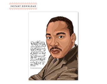 Martin Luther King Jr. Art Print Card – Handlettered MLK Quote (Digital Download)