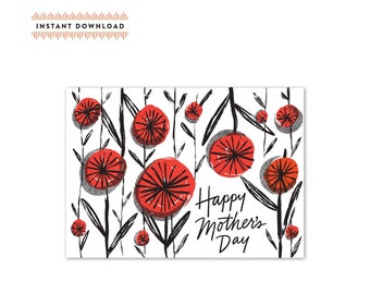 Floral Mother's Day Card – Printable DIY PDF (5x7)