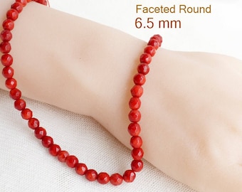 70 pcs round pink of length of 40 cm A string natural coral beads 6 mm