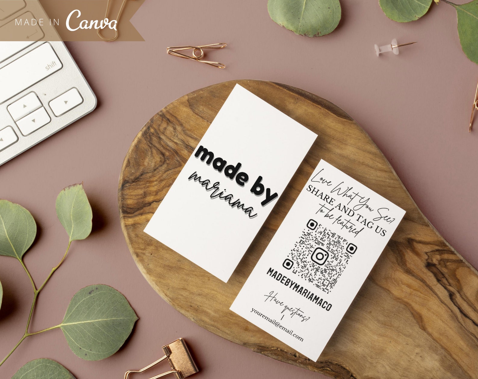 Business Cards QR Code Instant Download, Business Card Design Template