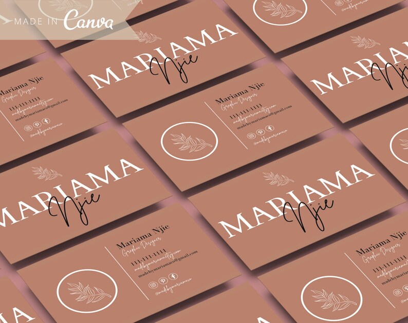 DIY Modern Chic Business Card Template, Minimalist Business Cards, Editable Business Cards, Small Business Branding image 8