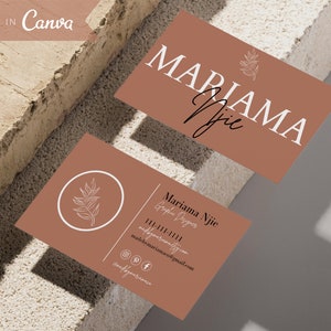 DIY Modern Chic Business Card Template, Minimalist Business Cards, Editable Business Cards, Small Business Branding image 7