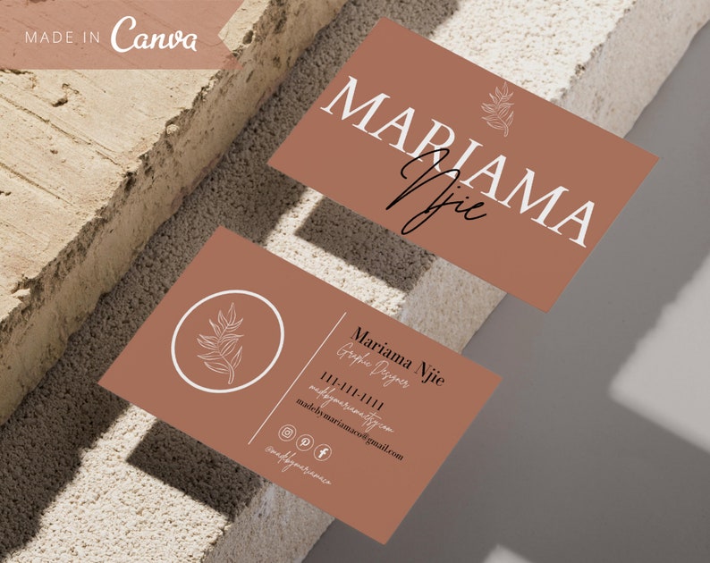 DIY Modern Chic Business Card Template, Minimalist Business Cards, Editable Business Cards, Small Business Branding image 7
