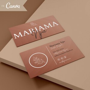 DIY Modern Chic Business Card Template, Minimalist Business Cards, Editable Business Cards, Small Business Branding image 4