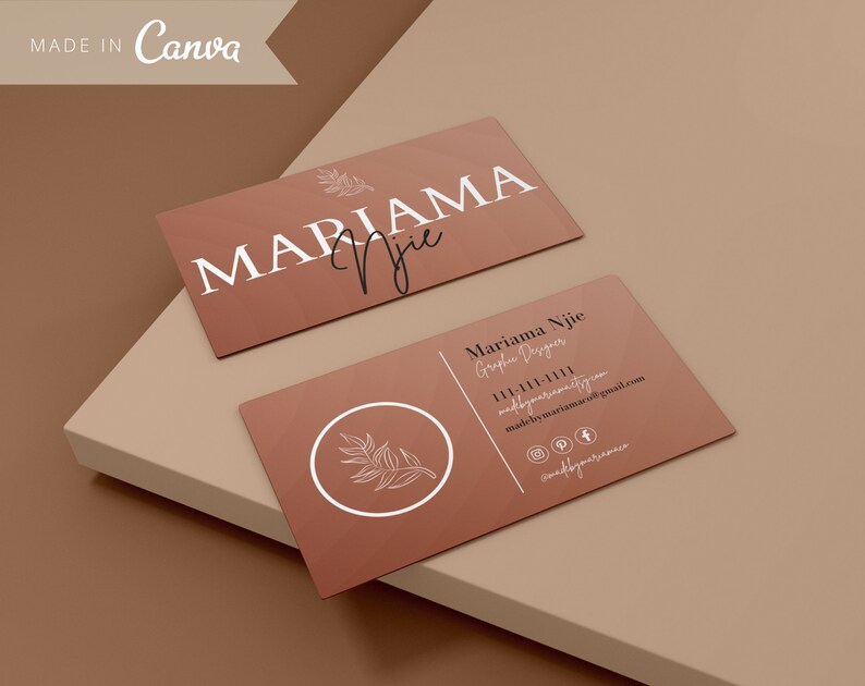 DIY Modern Chic Business Card Template, Minimalist Business Cards, Editable Business Cards, Small Business Branding image 4
