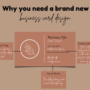 DIY Modern Chic Business Card Template, Minimalist Business Cards, Editable Business Cards, Small Business Branding image 6