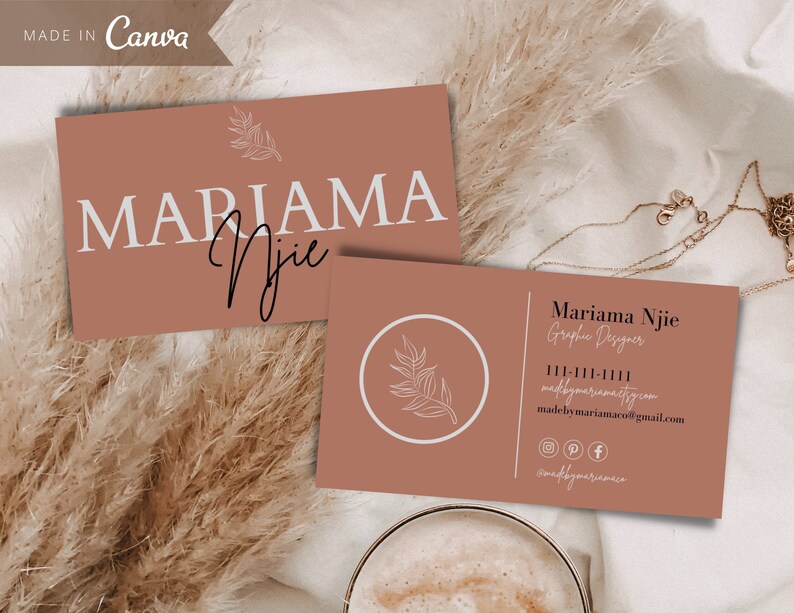 DIY Modern Chic Business Card Template, Minimalist Business Cards, Editable Business Cards, Small Business Branding image 5