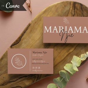 DIY Modern Chic Business Card Template, Minimalist Business Cards, Editable Business Cards, Small Business Branding image 9