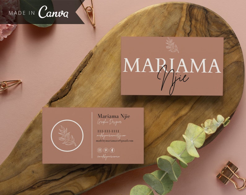 DIY Modern Chic Business Card Template, Minimalist Business Cards, Editable Business Cards, Small Business Branding image 9