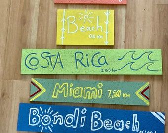 Beach signpost