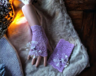 Mitaines dentelle mariage /gants soirée et habillé /mittens /mitaines mariée /mitaines dentelle /mitaines originales /gants sans doigts