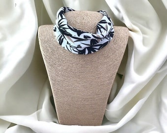 Collier foulard/ras de cou large /chokers/collier textile /collier ras du cou /collier femme /cache-cou/cache-cicatrice/collier tissus