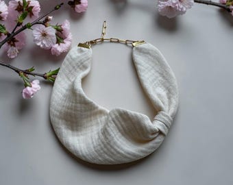 Cache cicatrice thyroïde gaze coton naturel /thyroid scar cover / cache cicatrice thyroïdienne / thyroid scar neeklace / thyroïde