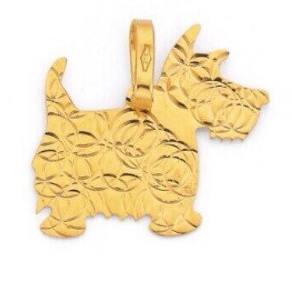 NOT a Gold BULLION Dog!9ct Scottie Dog Pendant Genuine 9ct Hallmarked 375 Made in Italy Very cute! Scottish Terrier Puppy Dog Charm/Earrings