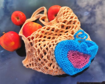 Foldable Farmer’s Market Heart Bag