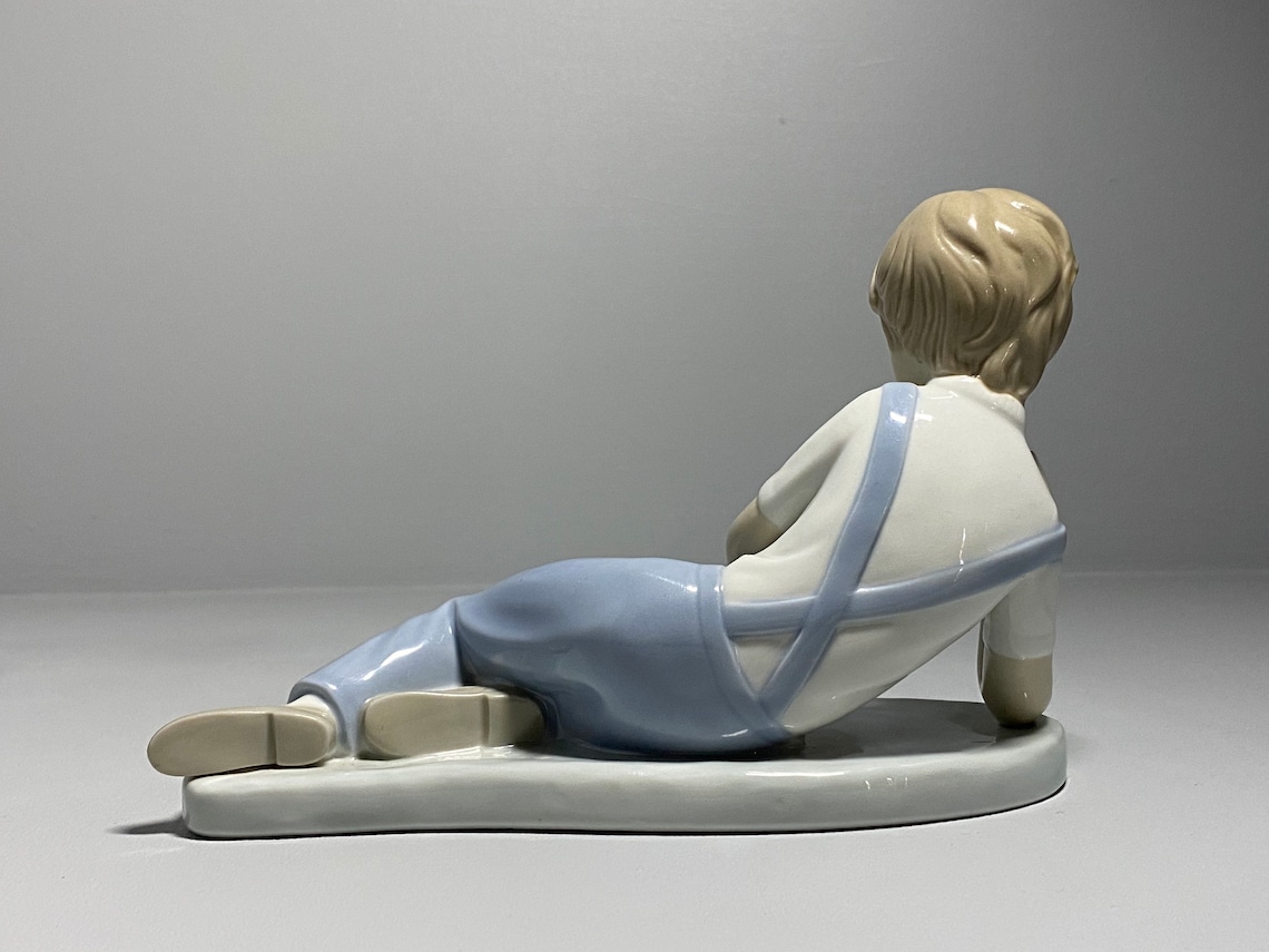 Rare NAO Figurine of a Boy Playing Harmonica Retired NAO Etsy