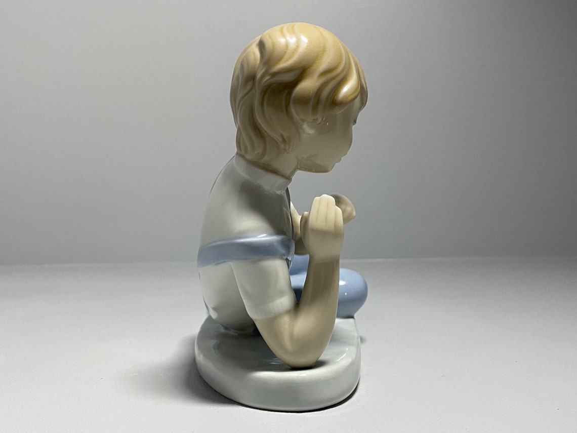 Rare NAO Figurine of a Boy Playing Harmonica Retired NAO Etsy