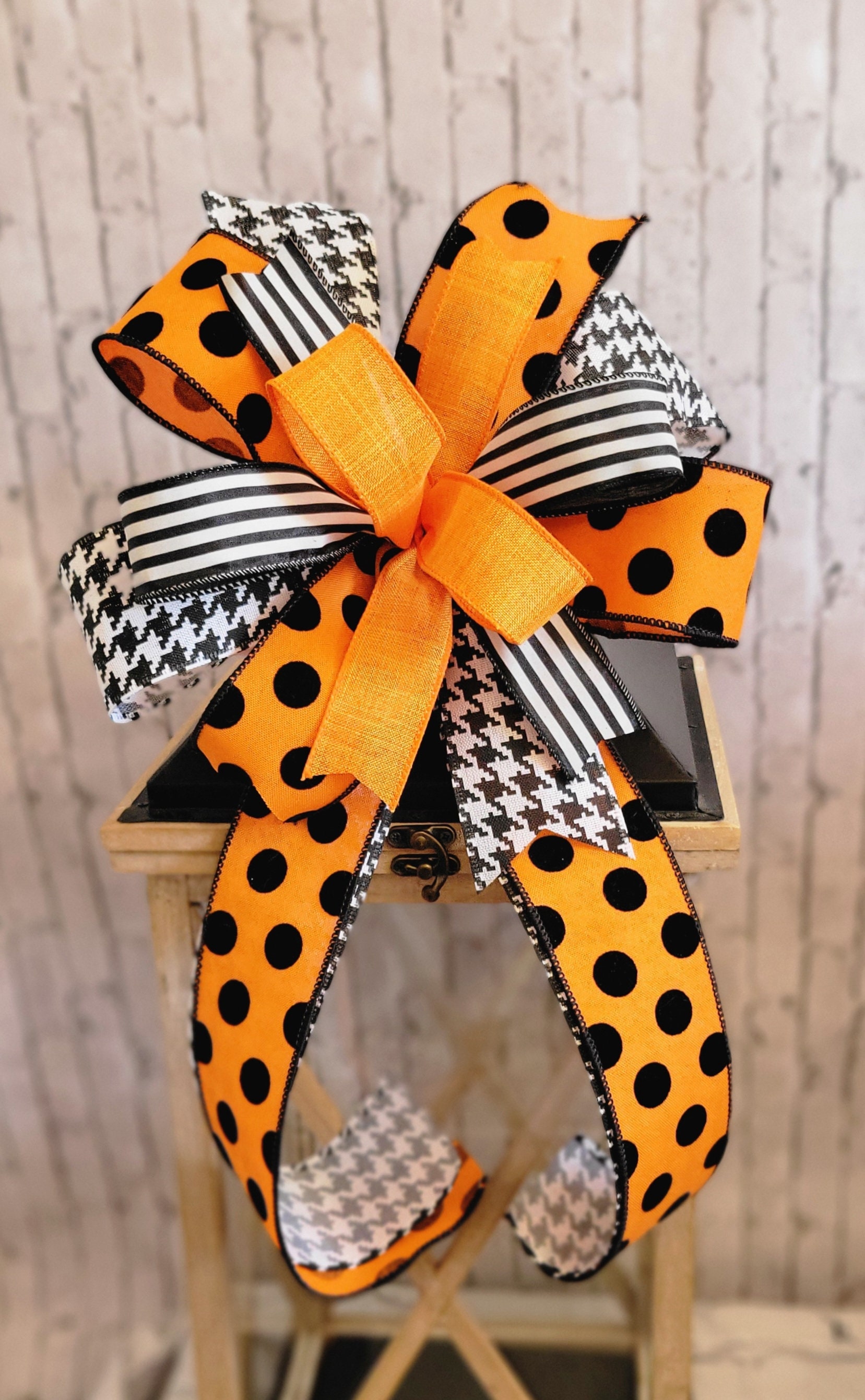 Halloween Decor, Farmhouse Halloween Decoration, Lantern Bow, Wreath Bow, Halloween Bow, Halloween Wreath, Halloween Swag, Halloween Lantern