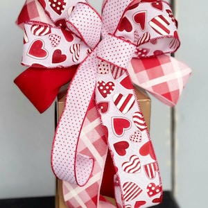 Valentine&#39;s Day Decoration, Valentine&#39;s Day Bow, Bow For Lantern, Bow For Wreath, Valentine&#39;s Day Wreath, Gift Bow, Bouqet Bow, Farmhouse