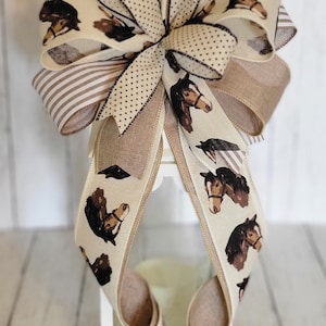Horse Decor, Farmhouse Decor, Rustic Bow, Horse Bow, Lantern Decor, Farmhouse Wreath, Lantern Bow, Wreath Bow, Horse Gift, Farmhouse Wreath