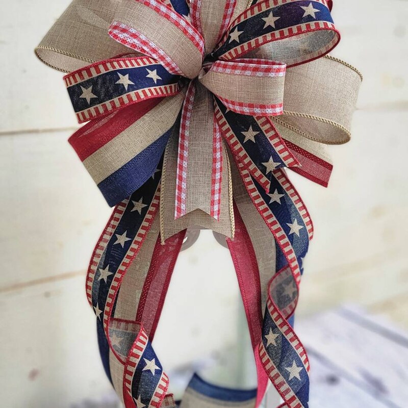 Small Rustic Bows Striped Farmhouse Bows - Etsy