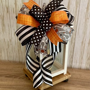 Halloween Bow, Bow For Lantern, Bow for Wreath, Halloween Decor, Holiday Bow, Front Door Decor, Gift Basket Bow, wreath Embellishment