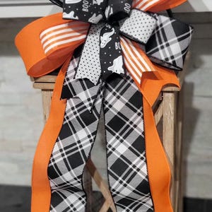 Halloween Bow, Bow For Lantern, Bow for Wreath, Halloween Decor, Halloween Wreath Bow, Halloween Door Hanger, Gift Bow, Halloween Swag
